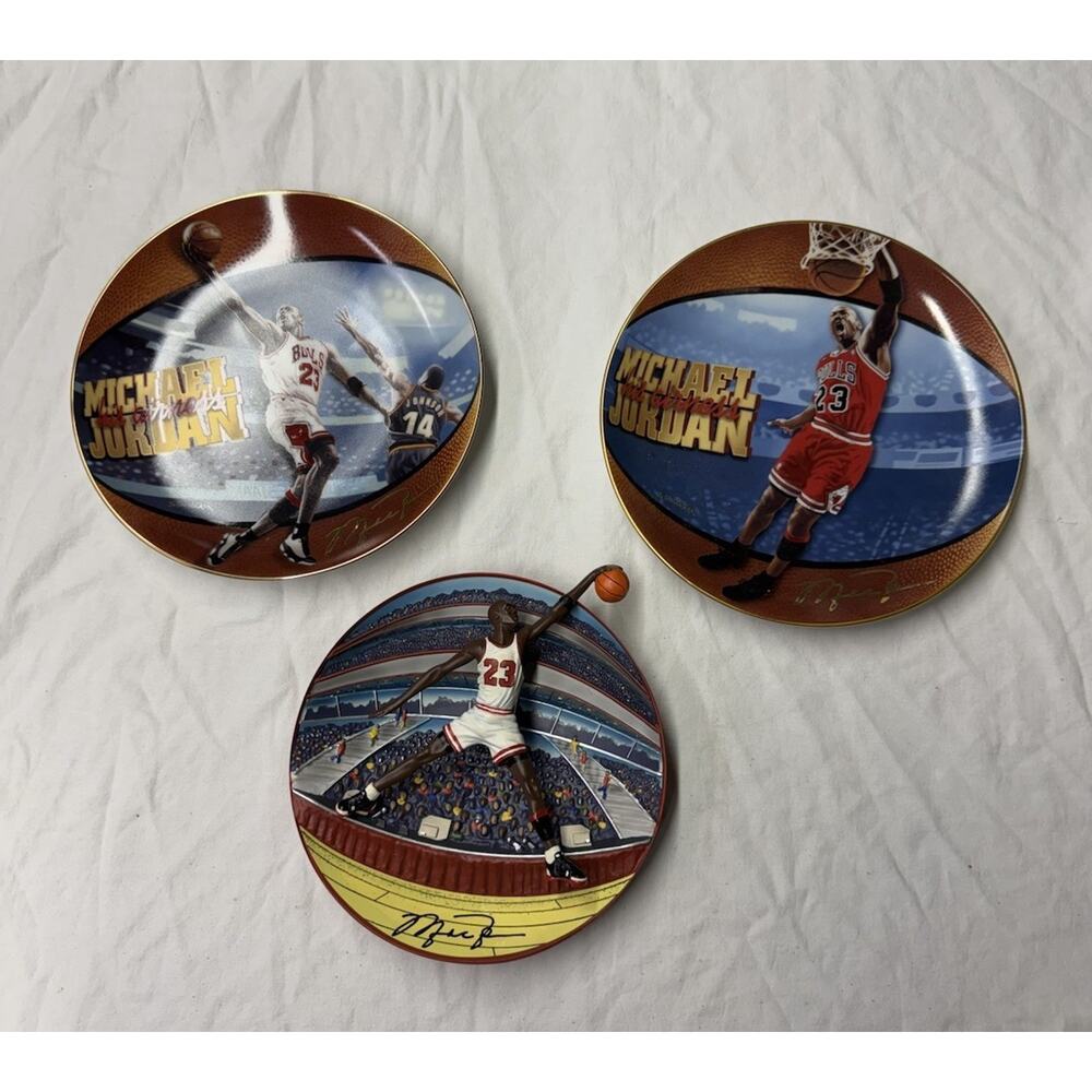 1997 Bulls Michael Jordan "Slam Jammer 3D Collectors Plate Upper Deck Plate4060
